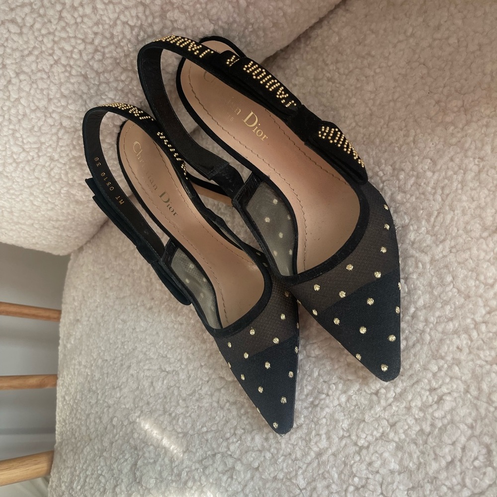 Dior polka dot Slingback